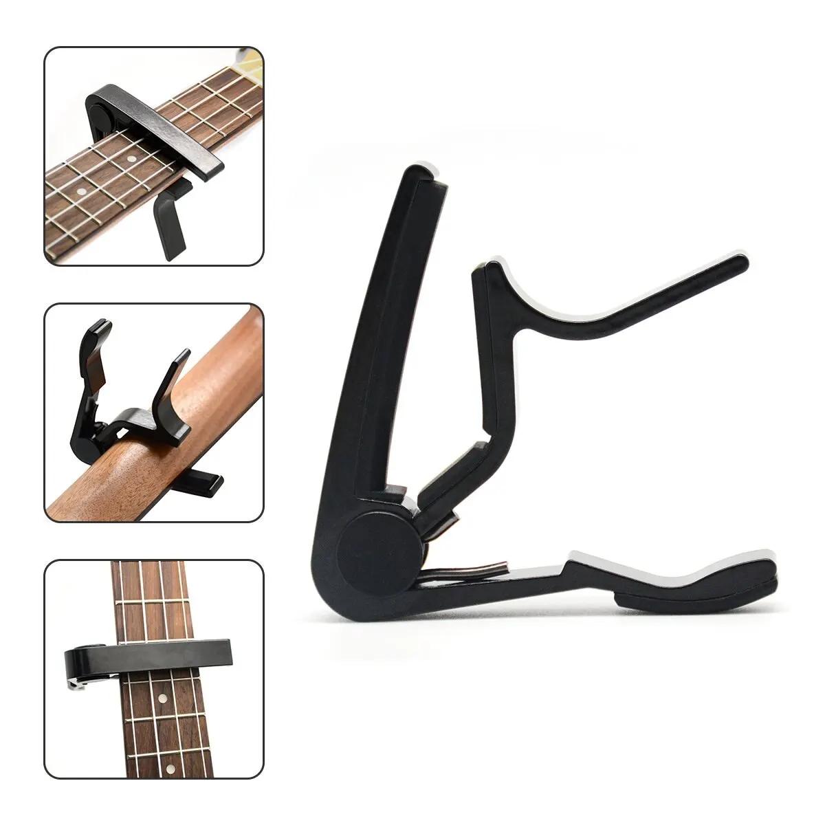 Capodastre de guitare pour guitares acoustiques et électriques Capos à une main noir