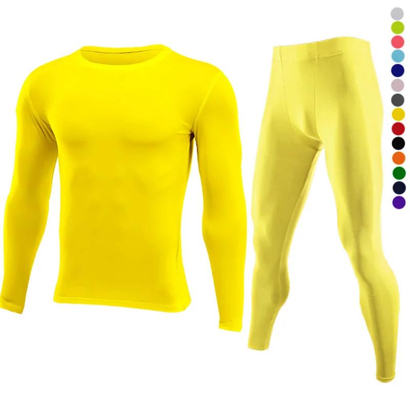 Ensemble fitness Dean M pour homme - Long tee et leggings collants pour sport outdoor et intérieur