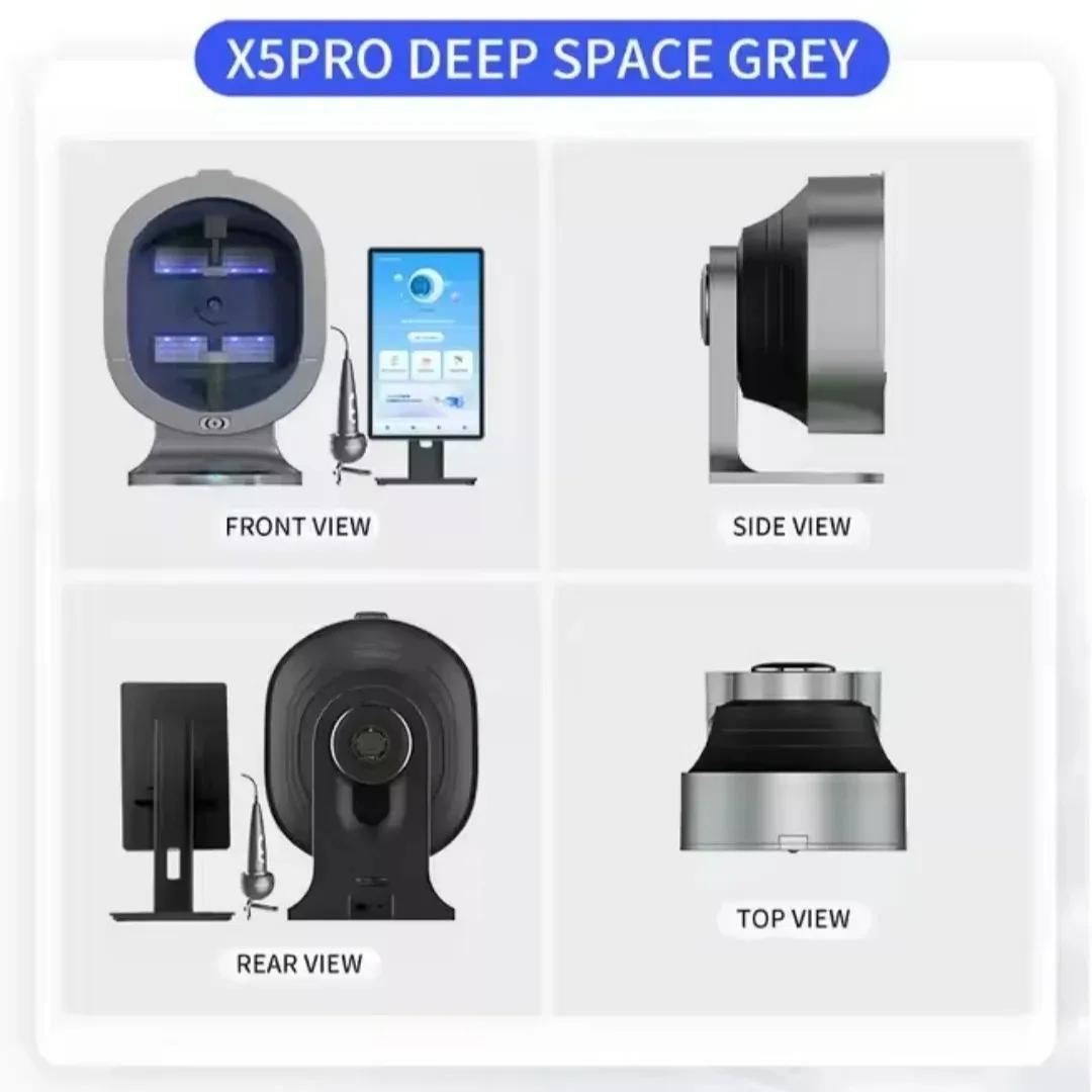 Analyseur d'image cutanée X5 3D AI, pixels haute définition améliorés, scan facial complet, détectio