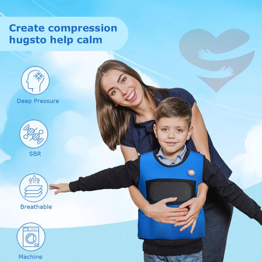 Gilet lesté sensoriel enfants autisme hyperactivité - Compression humeur traitement troubles
