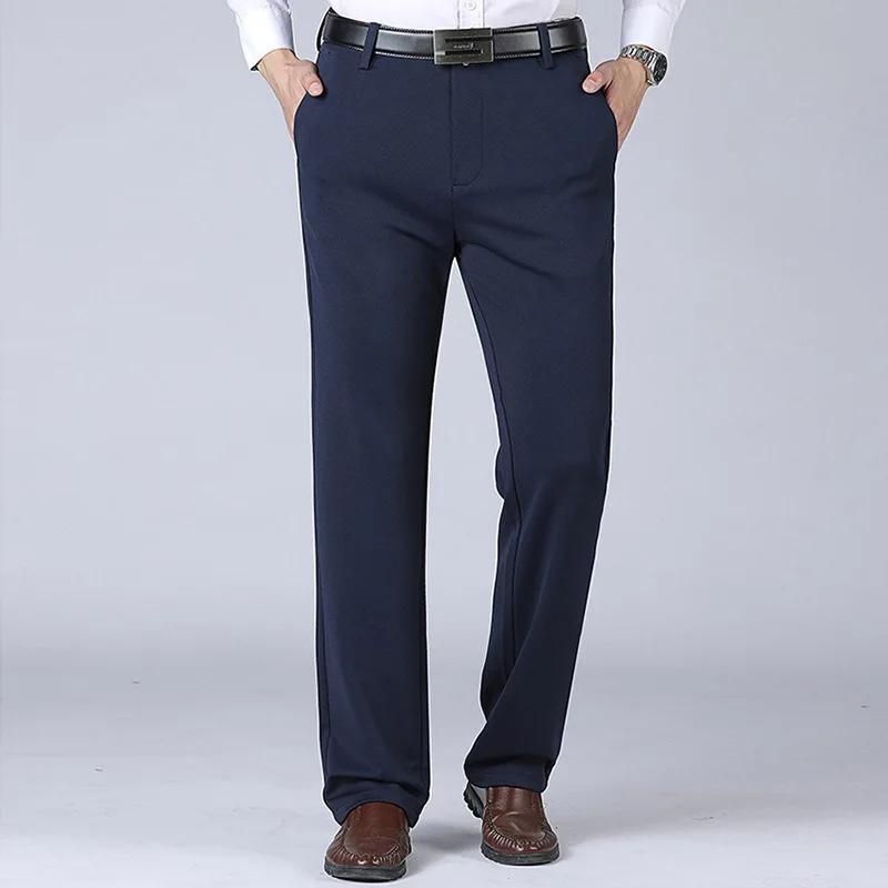 Pantalon d'affaires pour hommes, grande taille 52, taille élastique, pantalon de costume droit, pant