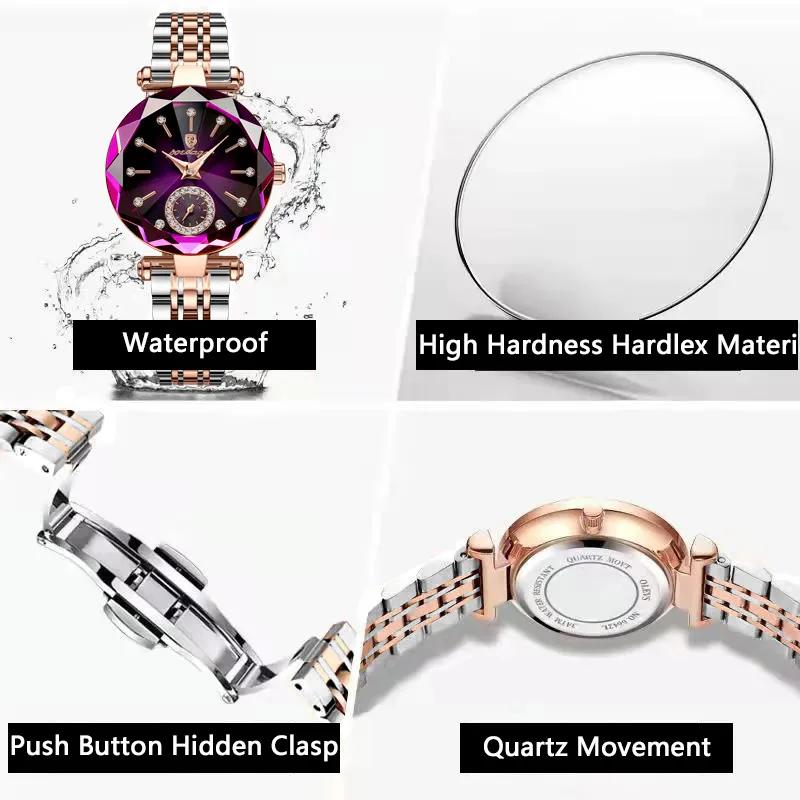 POEDAGAR luxe élégant dames montre-bracelet étanche en acier inoxydable montres à Quartz pour femme
