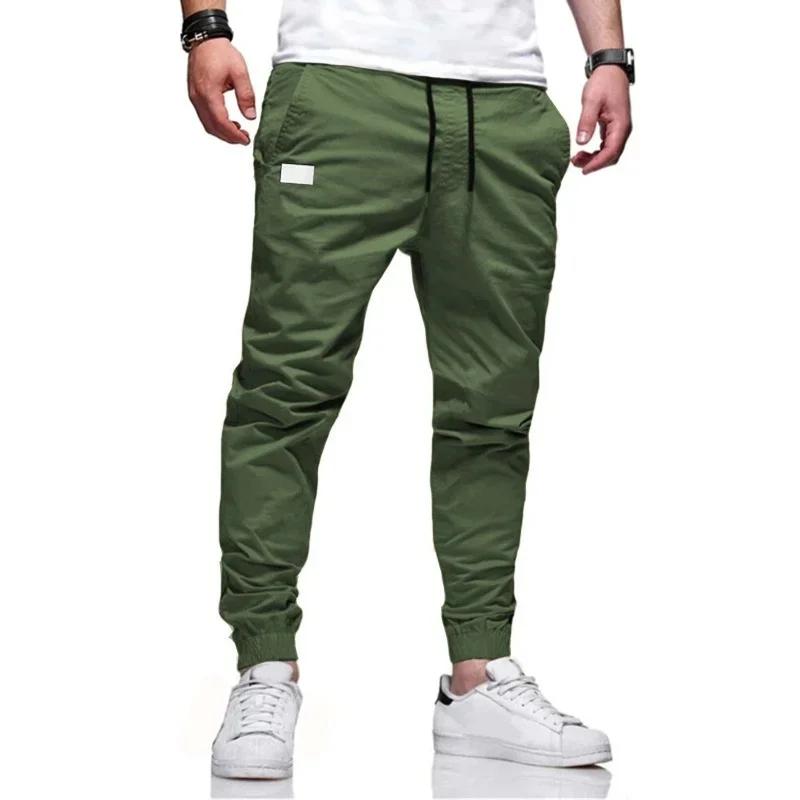 Nouveau printemps automne mince hommes pantalons sport Joggers pantalon hommes couleur unie pantalon