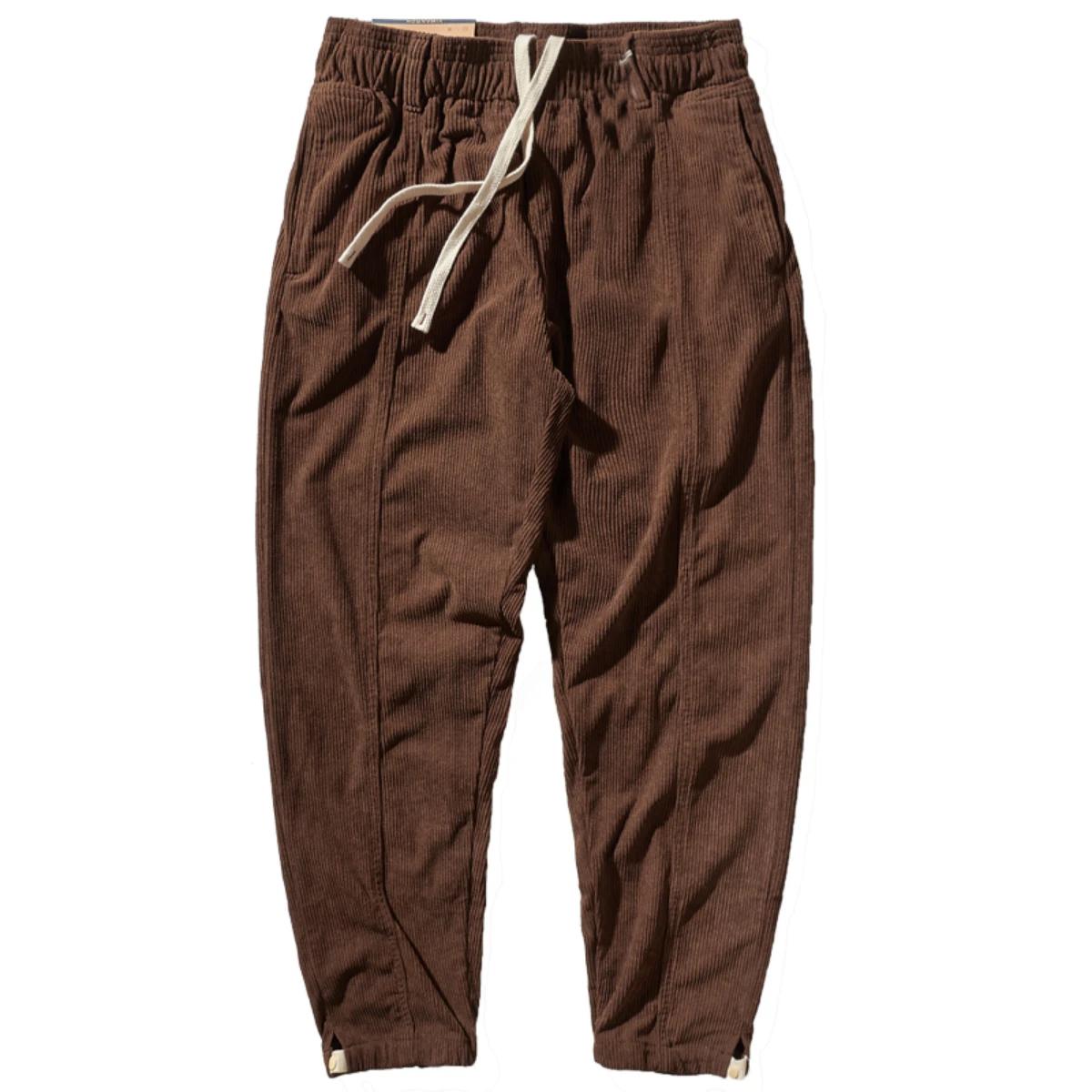 Pantalon élastique en velours côtelé pour homme, pantalon de protection, bundle ample, pieds, salope