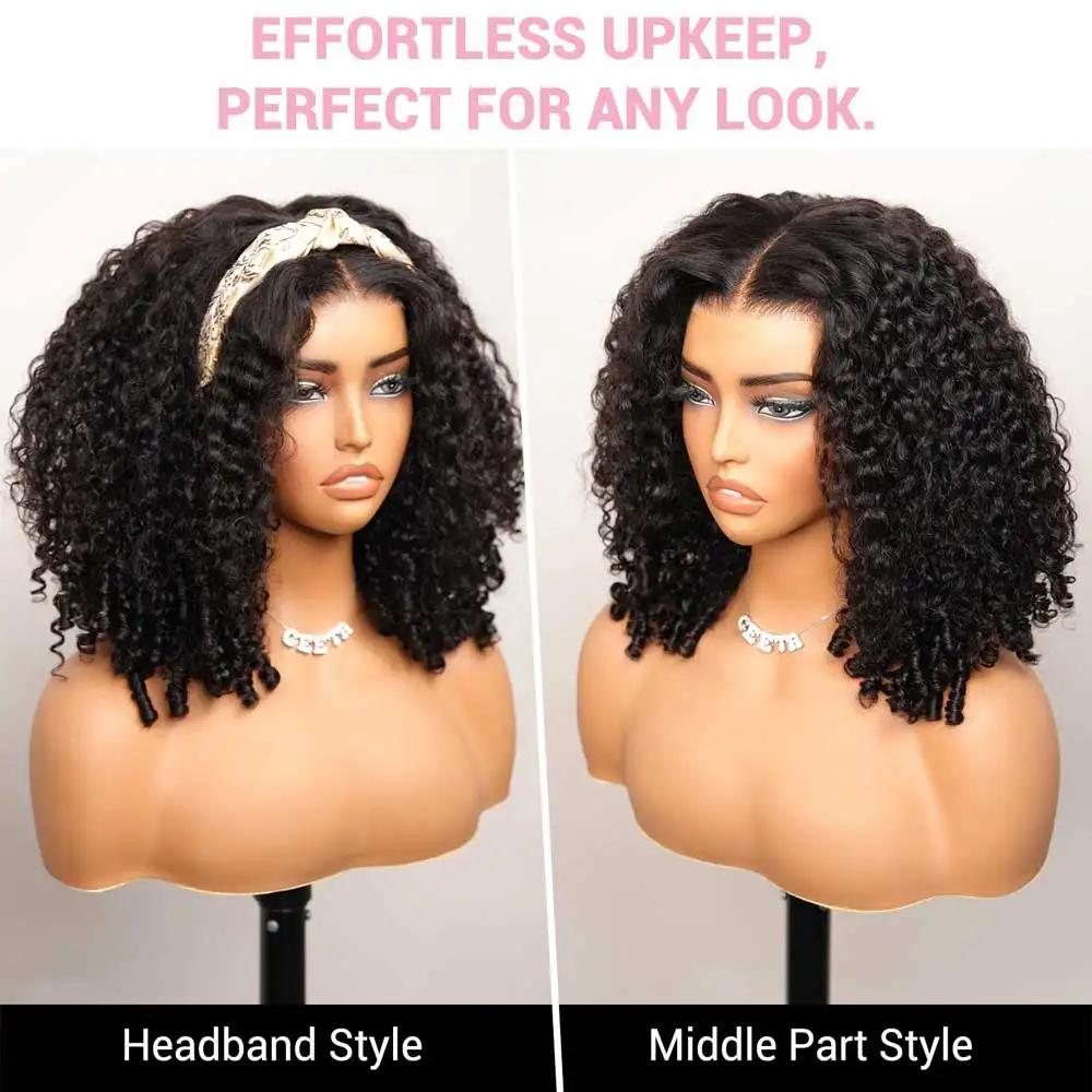 250% densité birman bouclés perruque de cheveux humains 13x4 HD Transparent dentelle frontale perruq