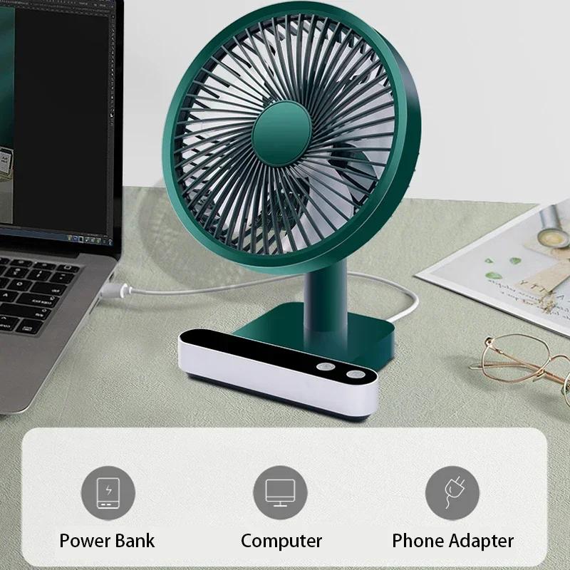 Ventilateur de bureau oscillant Rechargeable USB, 4 réglages de vitesse, Mini ventilateur de refroid