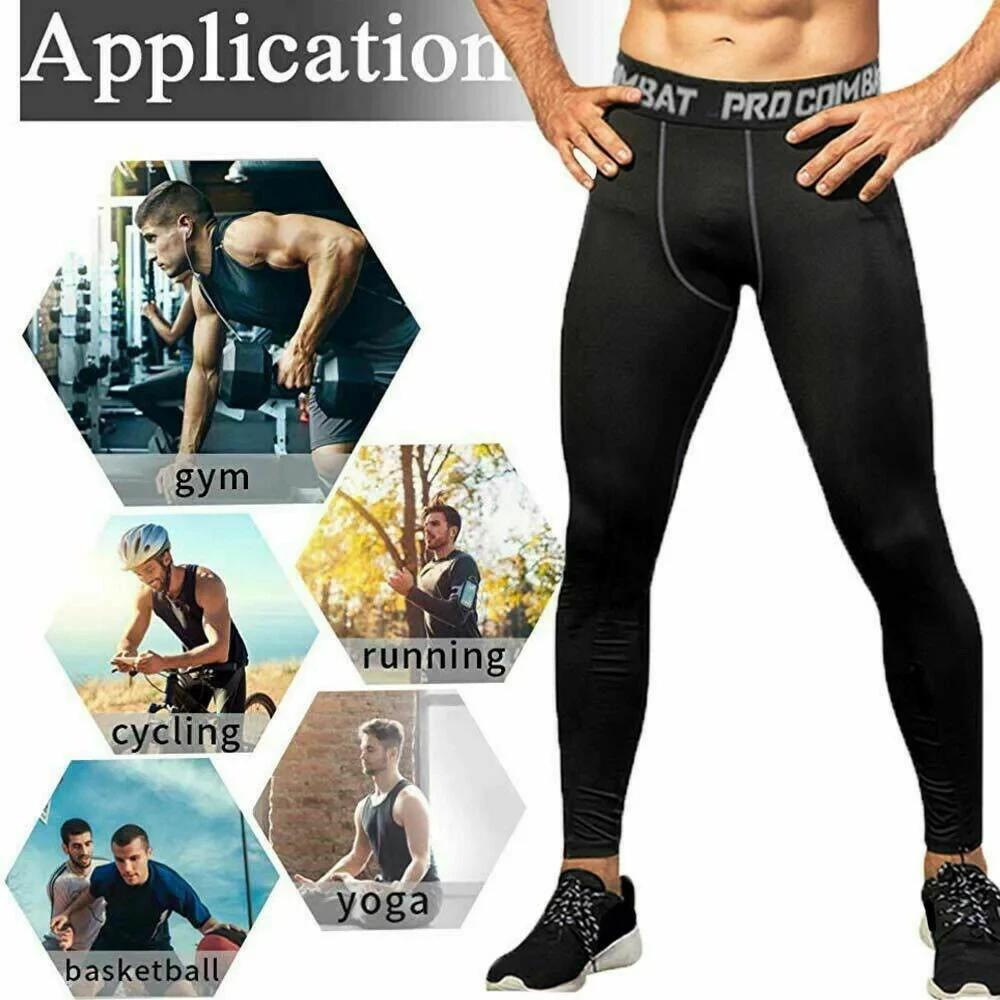 Ilfioreemio Pantalon de compression pour homme Collant de course Leggings d'entraînement Athlétique