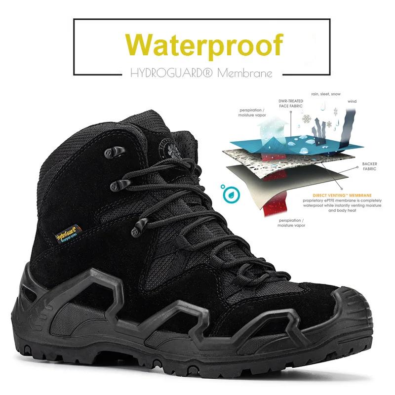 ROCKROOSTER-Chaussures de randonnée imperméables pour hommes, baskets en cuir de vache, bottes de ch