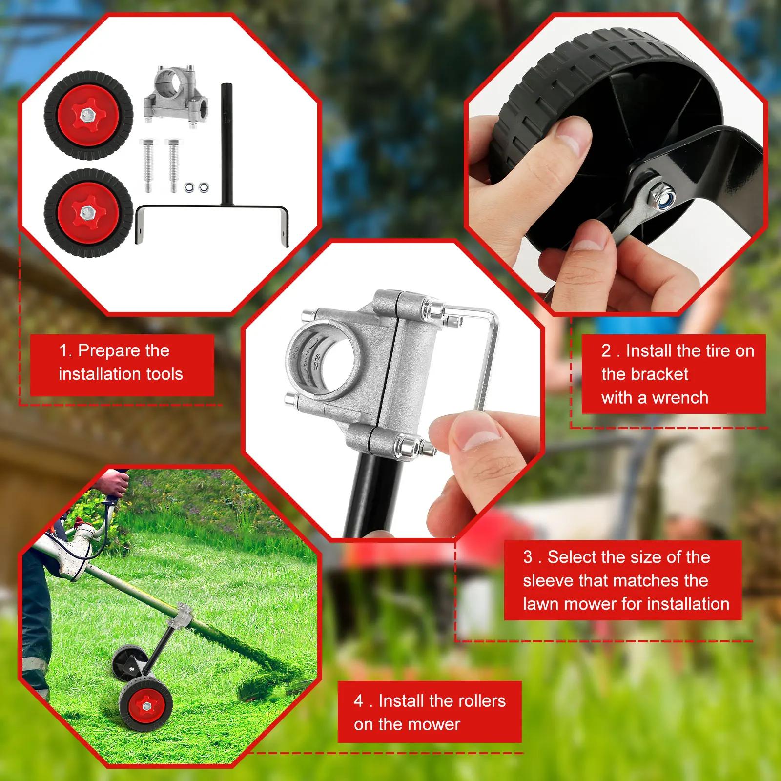 Roue de Support de tondeuse à gazon réglable, roues auxiliaires pour tondeuse à gazon de jardin, acc