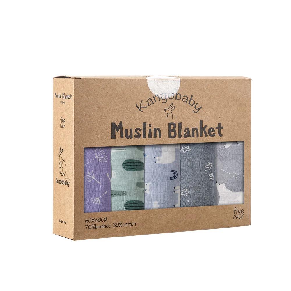 Kangobaby # Ma vie douce # Nouveau 5 pièces Pack multi-fonctionnel bambou coton nouveau-né moussel