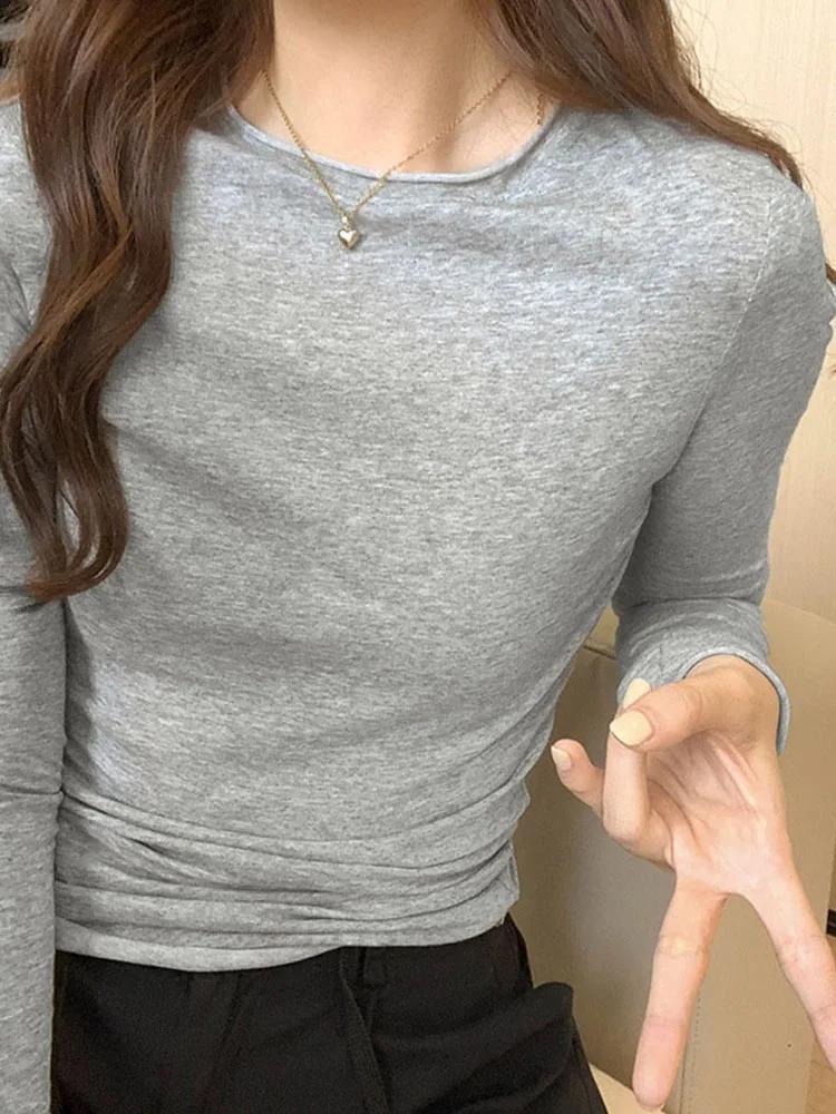 T-shirt à Manches sulfet Col Rond pour Femme, Streetwear Décontracté de Haute Qualité, Collection Pr
