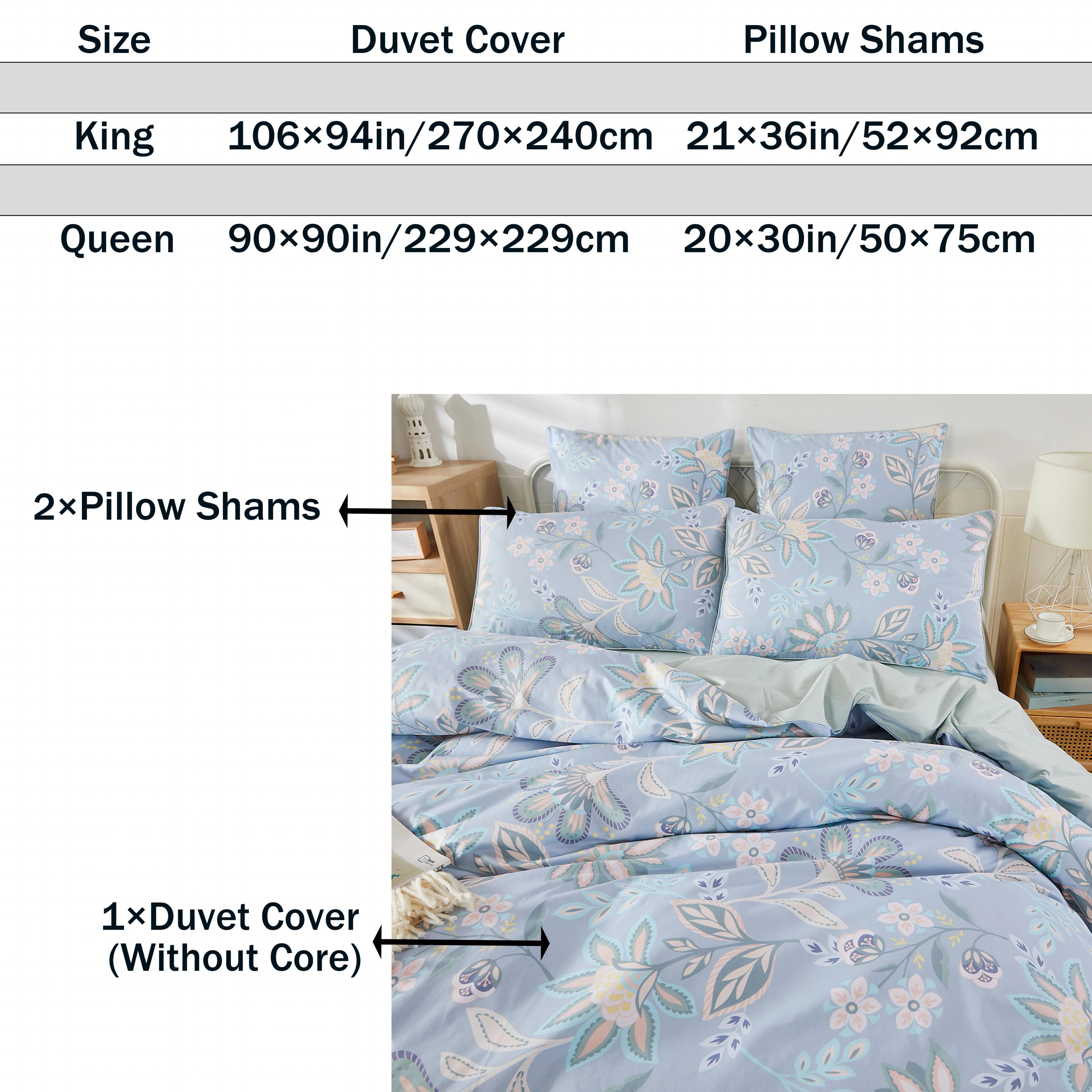 Ensemble de housse de couette 3 pièces 600TC 100% coton égyptien, luxe Boho Paisley Floral, doux pou