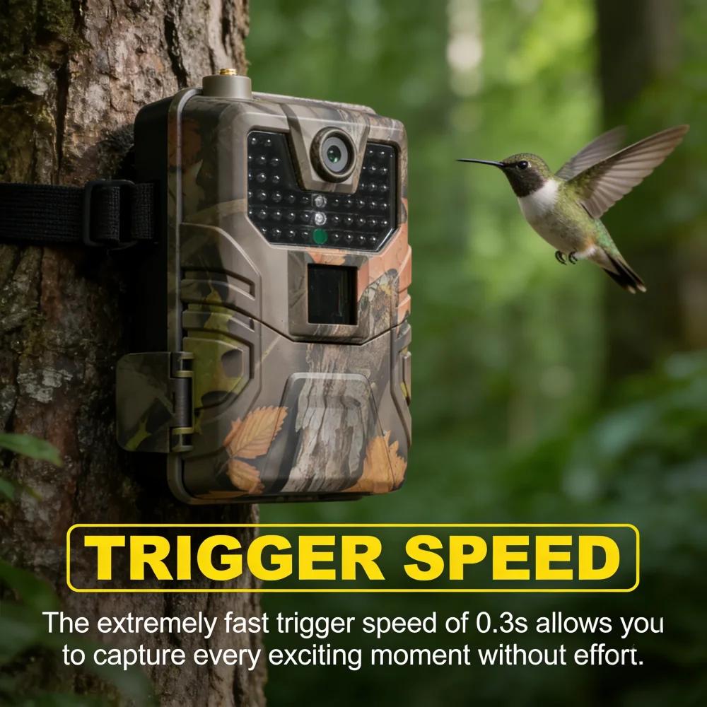 Caméra de chasse 4G 120MP 4K avec application, diffusion en direct 4K, service cloud GRATUIT, pièges