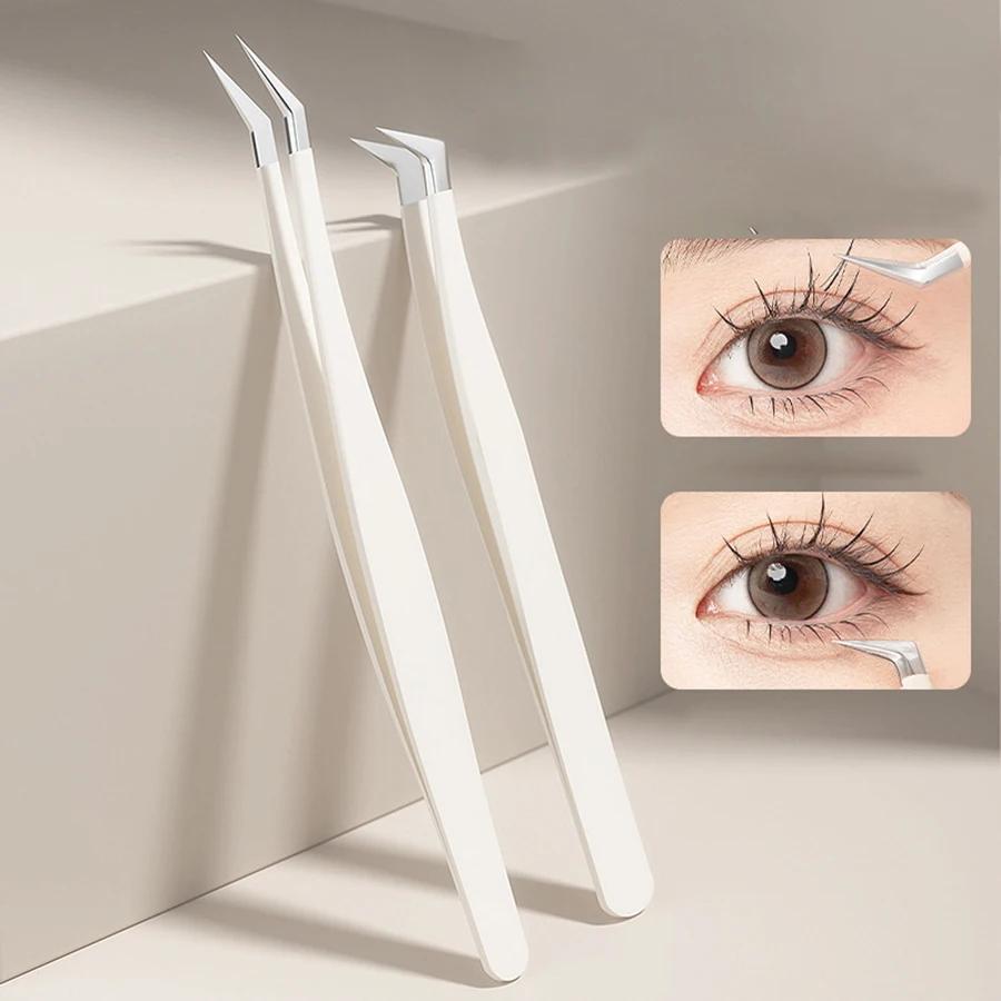 Pince à épiler pour extensions de cils en acier inoxydable, haute qualité, couleur or rose, tous les