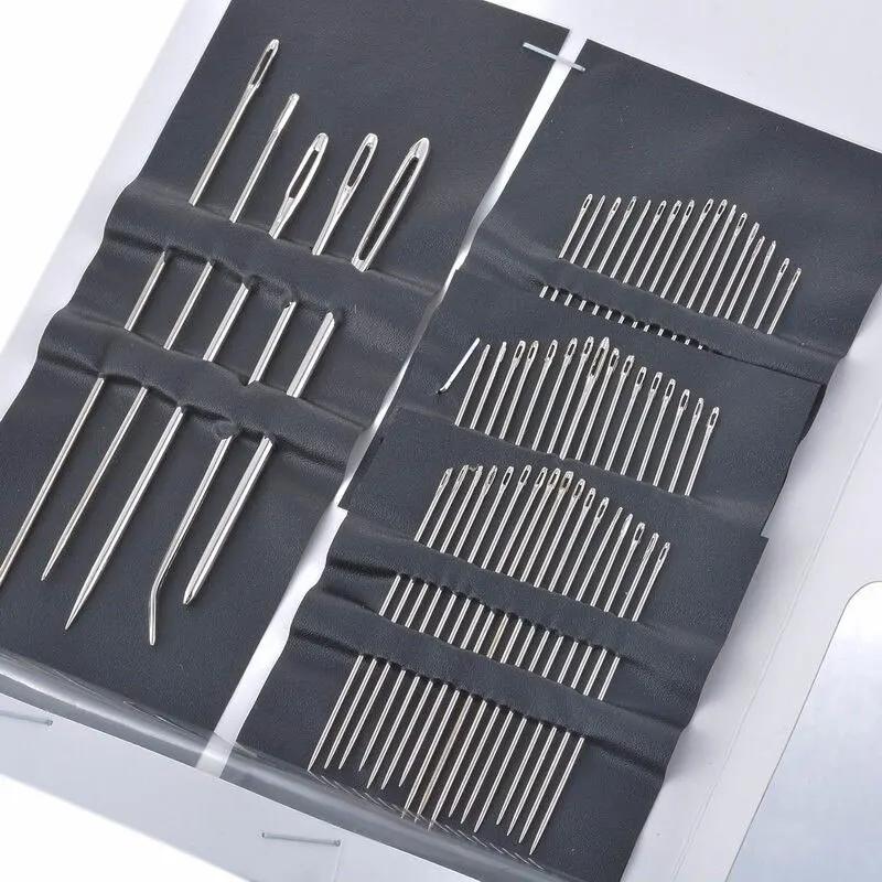 55 Pièces En Acier Inoxydable Big Eye Main Aiguilles à Coudre avec Différentes Tailles pour Couture