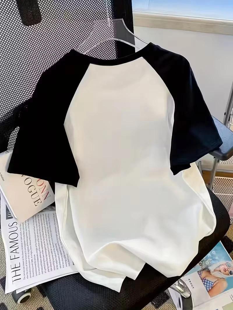 T-Shirt drôle avec lettres de chat imprimées, col rond, haut décontracté à manches courtes pour prin