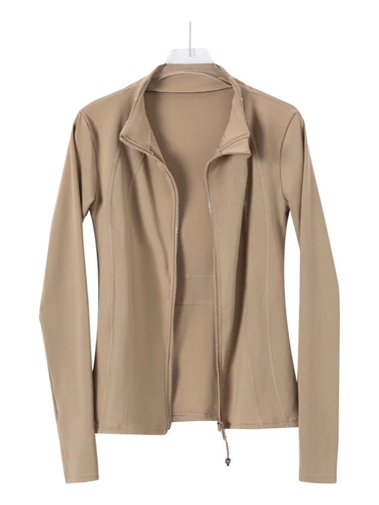 Veste de yoga amincissante pour femme ; tenue de course et de fitness légère et fine ; haut de sport