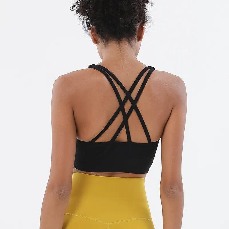 Soutien-gorge en nylon respirant pour femme, haut sexy, soutiens-gorge de yoga, sous-vêtements de sp