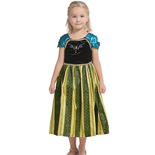 Robe de Couronnement Anna Exquise 2026 pour Tout-Petits, Robe de Princesse Reine des Neiges pour Hal