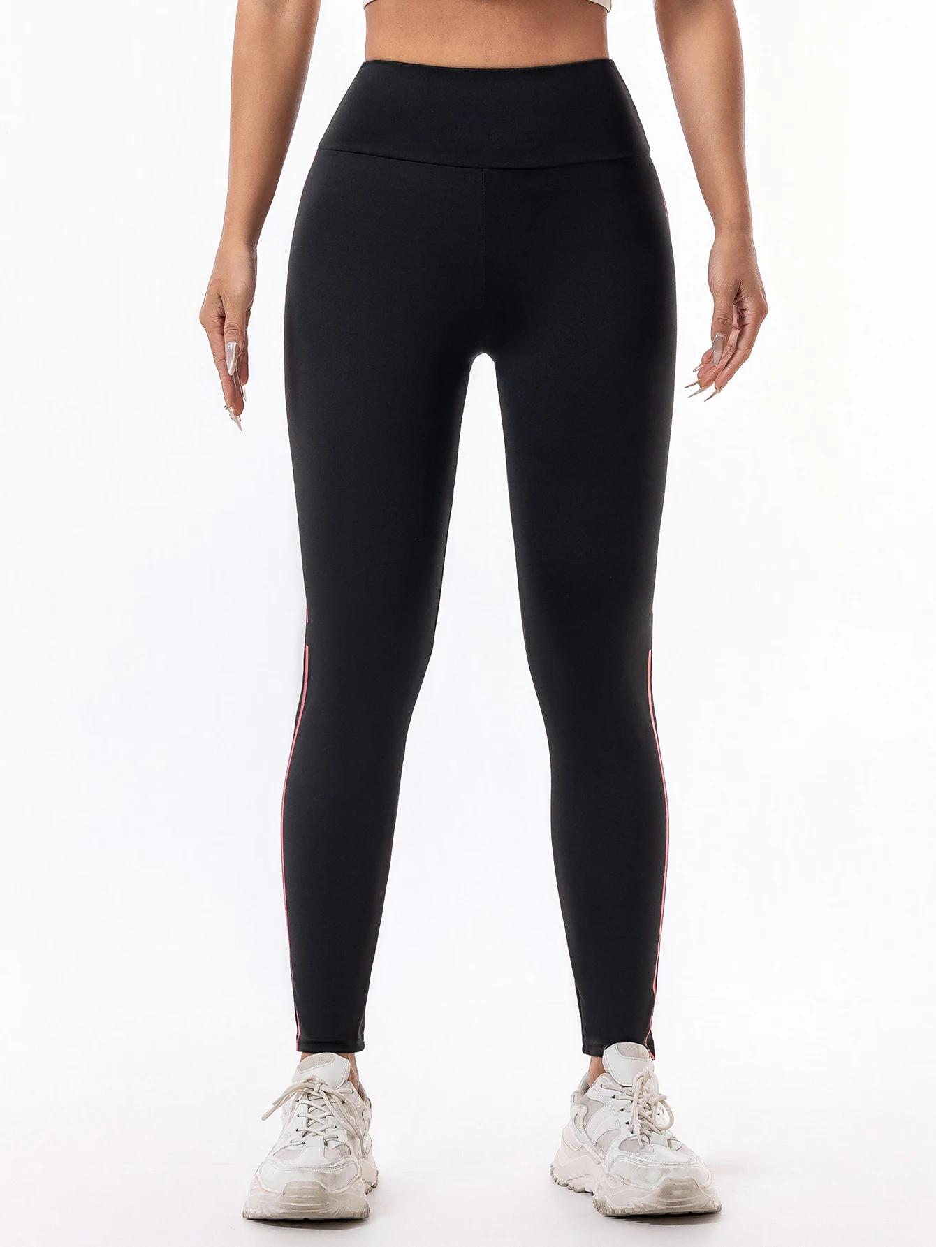 Pantalon de yoga taille haute pour femmes, pantalon de course, d'entraînement, de fitness, avec lett