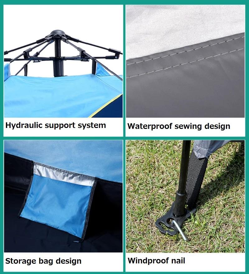Tente de camping entièrement automatique, anti-pluie, coupe-vent, anti-UV, pop-up, tentes extérieure