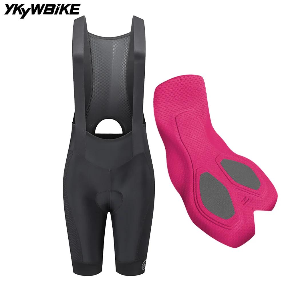 YKYWBIKE-Cuissard à bretelles de cyclisme pour femme, collants rembourrés à interface élastique, pan