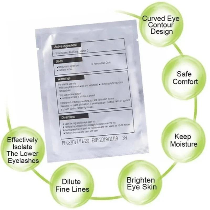 Patchs pour extensions de cils, autocollants pour les yeux, pour la construction de faux cils, 100 p