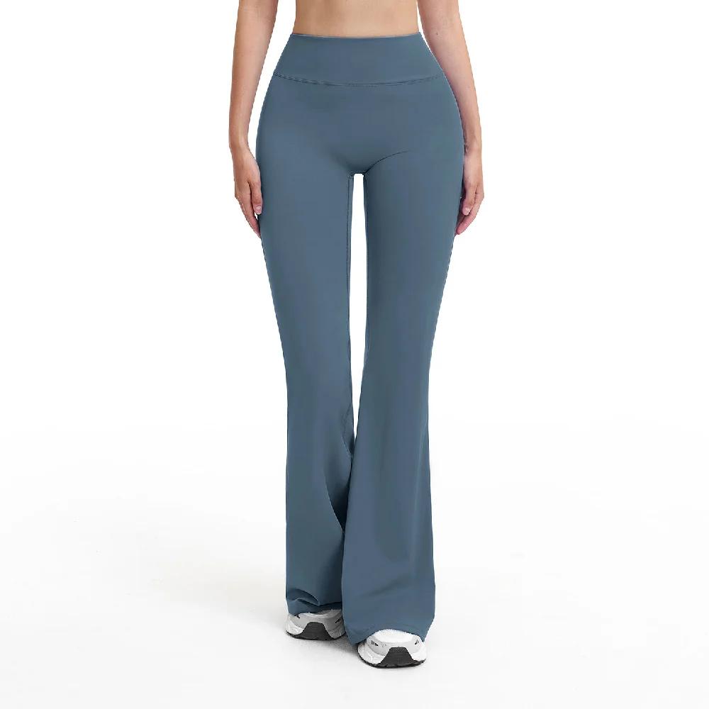Pantalon de sport évasé pour femme, taille haute, jambe large, pour le yoga, la gym et le fitness
