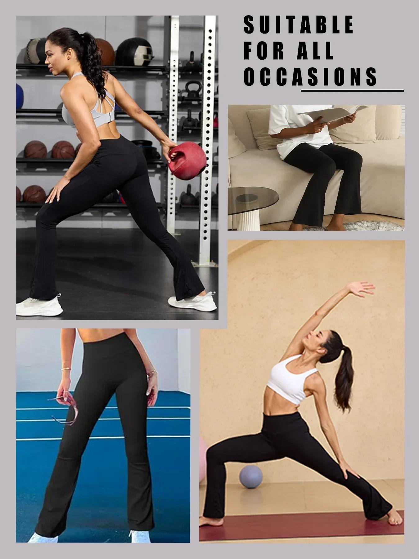 Pantalon évasé Super doux pour femmes, taille haute, contrôle du ventre, Leggings de Yoga, bas de cl