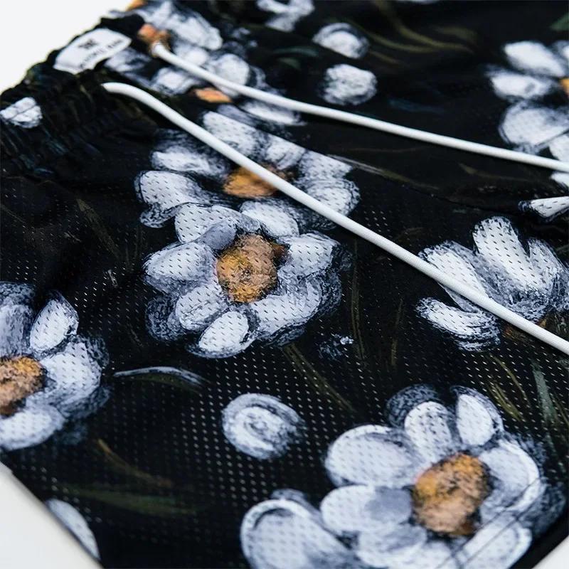 Short de fitness d'été Style peinture à l'huile, short de sport en maille pour hommes/femmes, pantal