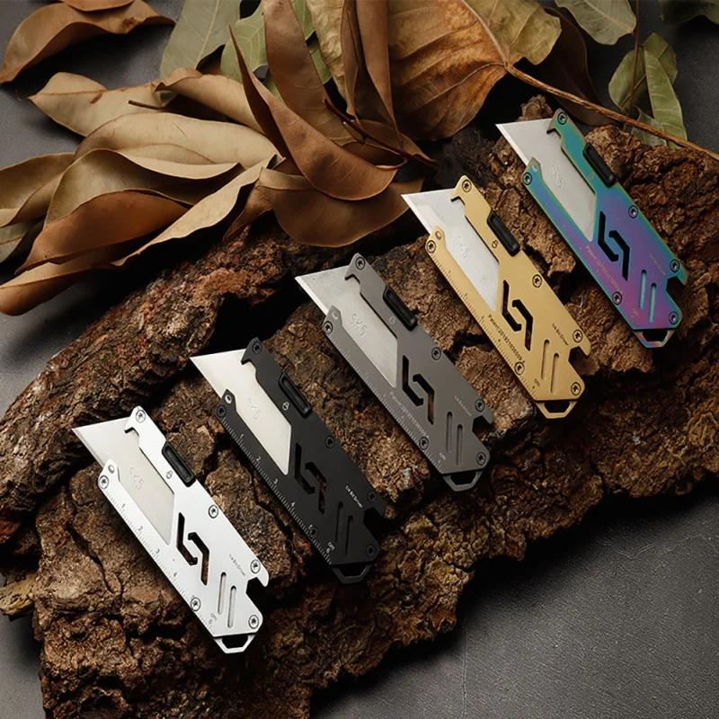 Couteau utilitaire pliant EDC en acier inoxydable, coupe-papier multifonction, couteau manuel, ouvre
