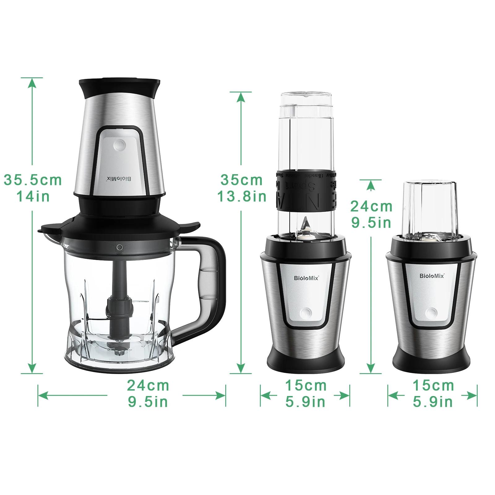 BioloMix-Robot Culinaire Multifonctionnel 3 en 1, Mixeur Portable Ju479, Hachoir à citrouille et Bro
