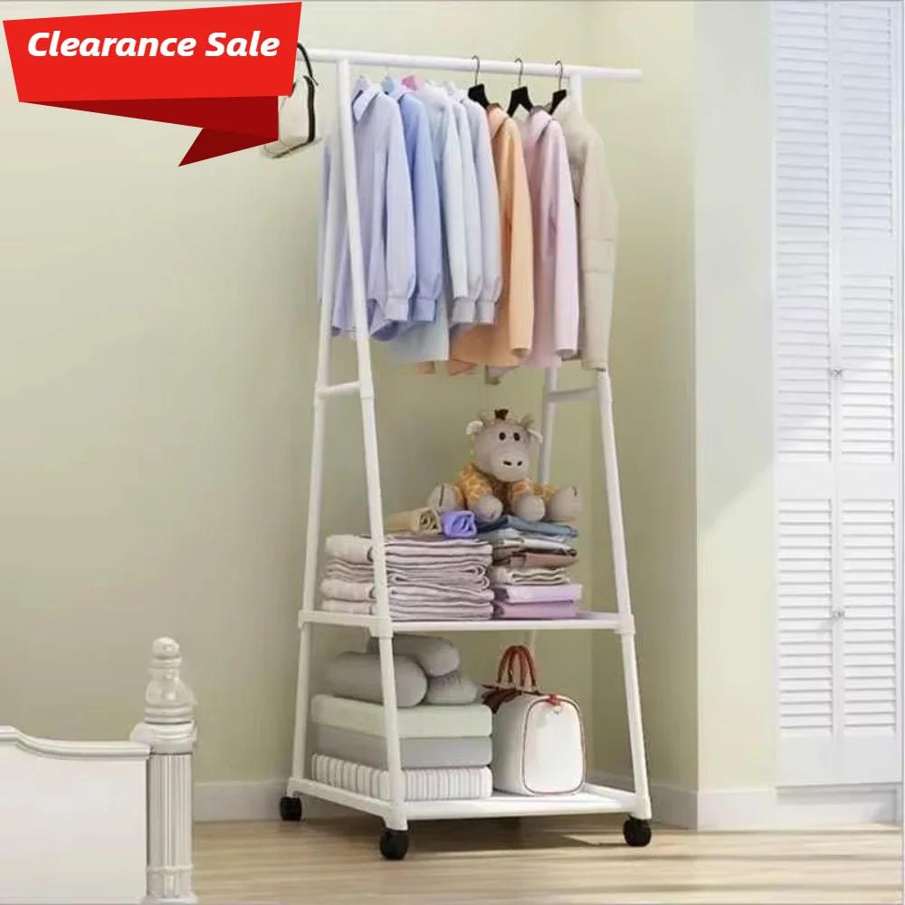 Porte-vêtements sur pied porte-manteau multifonctionnel Portable avec roues cintre sans assemblage p