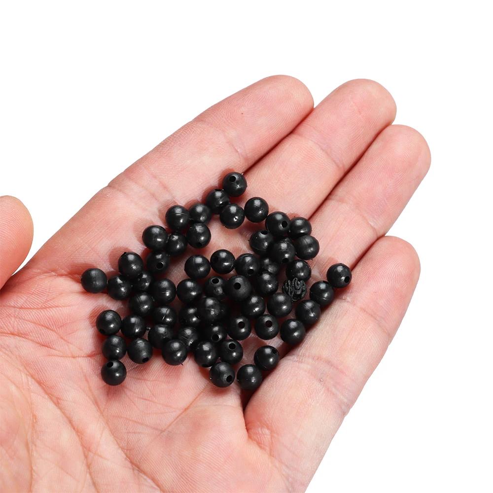 Perles de pêche rondes, souples et dures de 3mm à 12mm, accessoires pour leurres, hameçons, 100 pièc