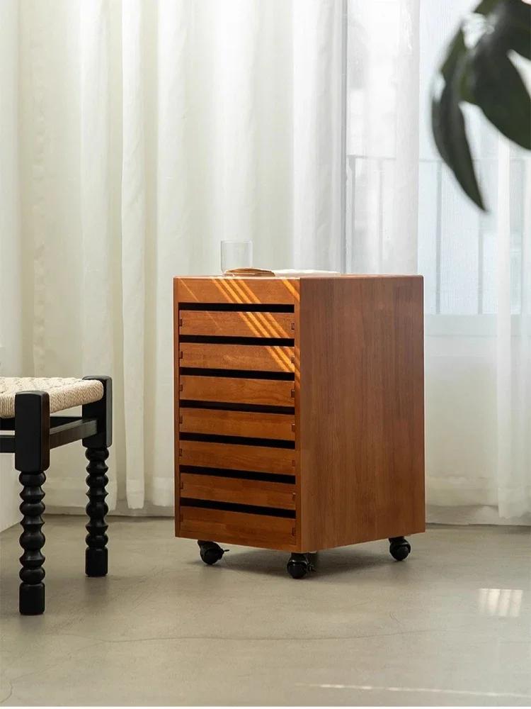 Classeur nordique en bois massif, armoire de rangement à tiroirs simples, armoires de rangement de p
