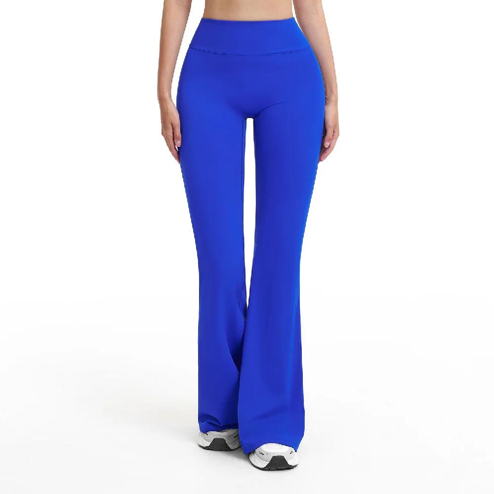 Pantalon de sport évasé pour femme, taille haute, jambe large, pour le yoga, la gym et le fitness