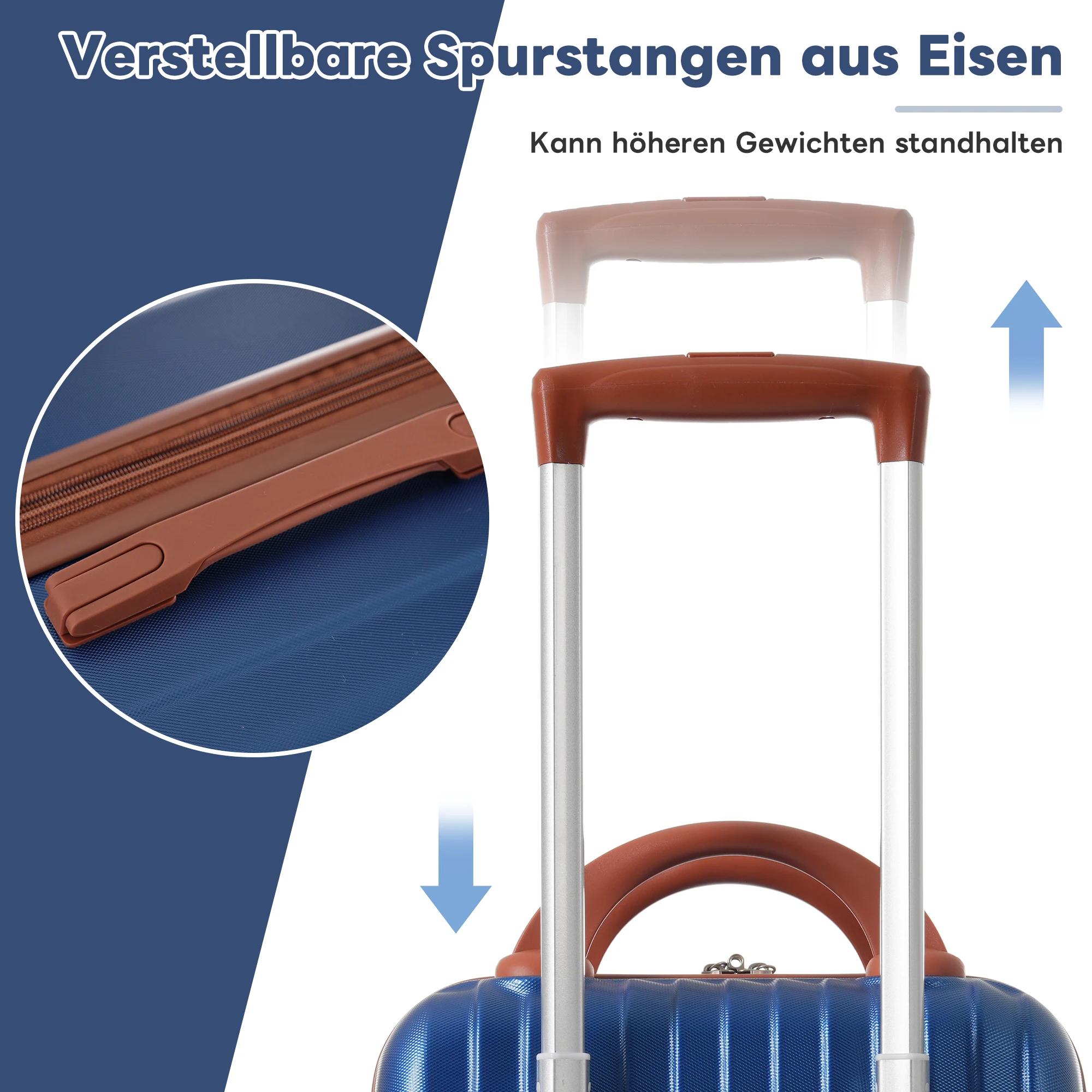 Anajqaqia Set de bagages, avec poignées télescopiques en métal, 360 ° Double roues, serrure TSA, e