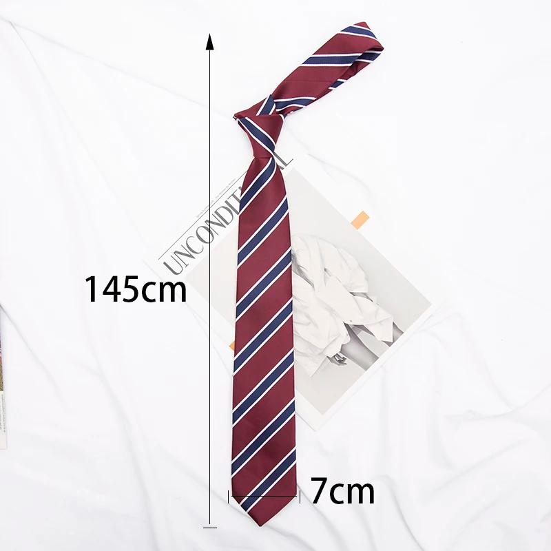 Cravate à col rayé pour femmes, Style japonais, pour uniforme JK, mignon, slim, uniforme à carreaux,