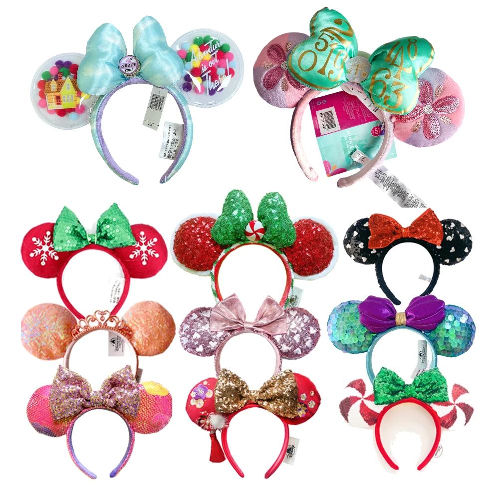 Nouveau Disney Mickey Mouse oreilles bandeau espace montagne nouvel an lunaire Minnie arc rose paill