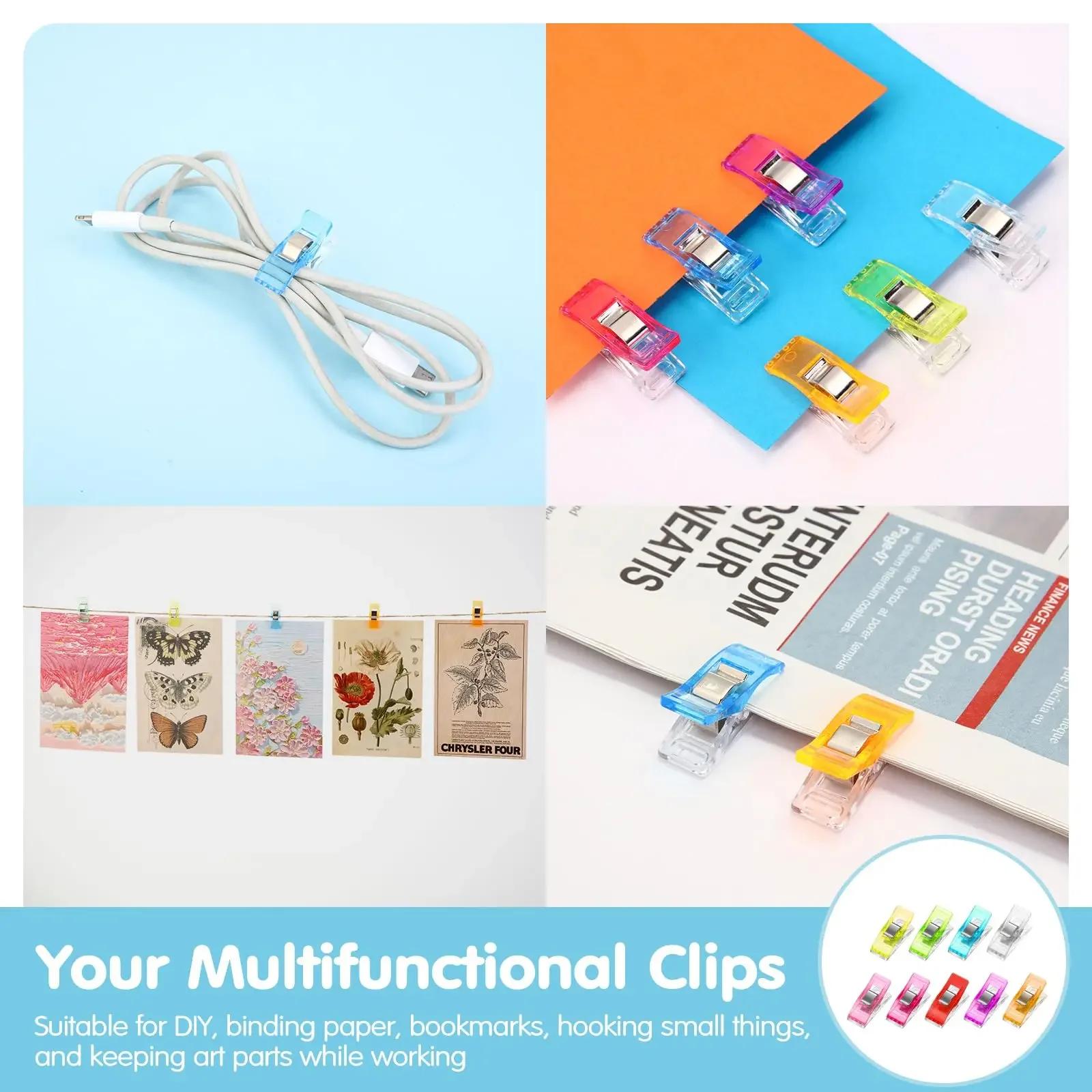 50 pièces Clips de couture Clips colorés polyvalents en plastique artisanat crochet tricot sécurité