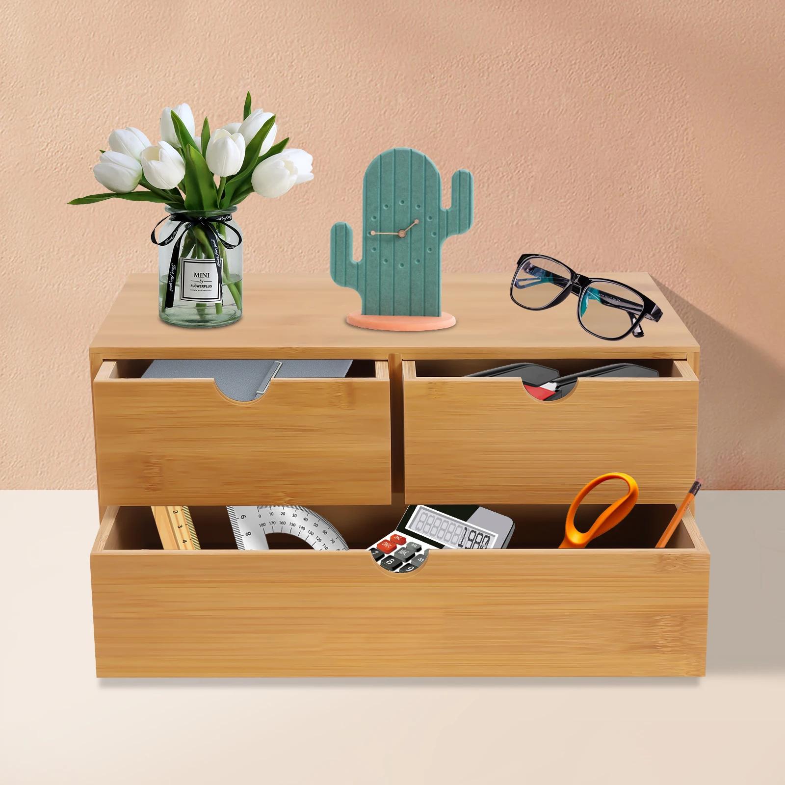 Evalu-brittop-Mini Bureau en Bambou, Boîte de Rangement MELStorage w/ 3 Brocommuniste de proximité