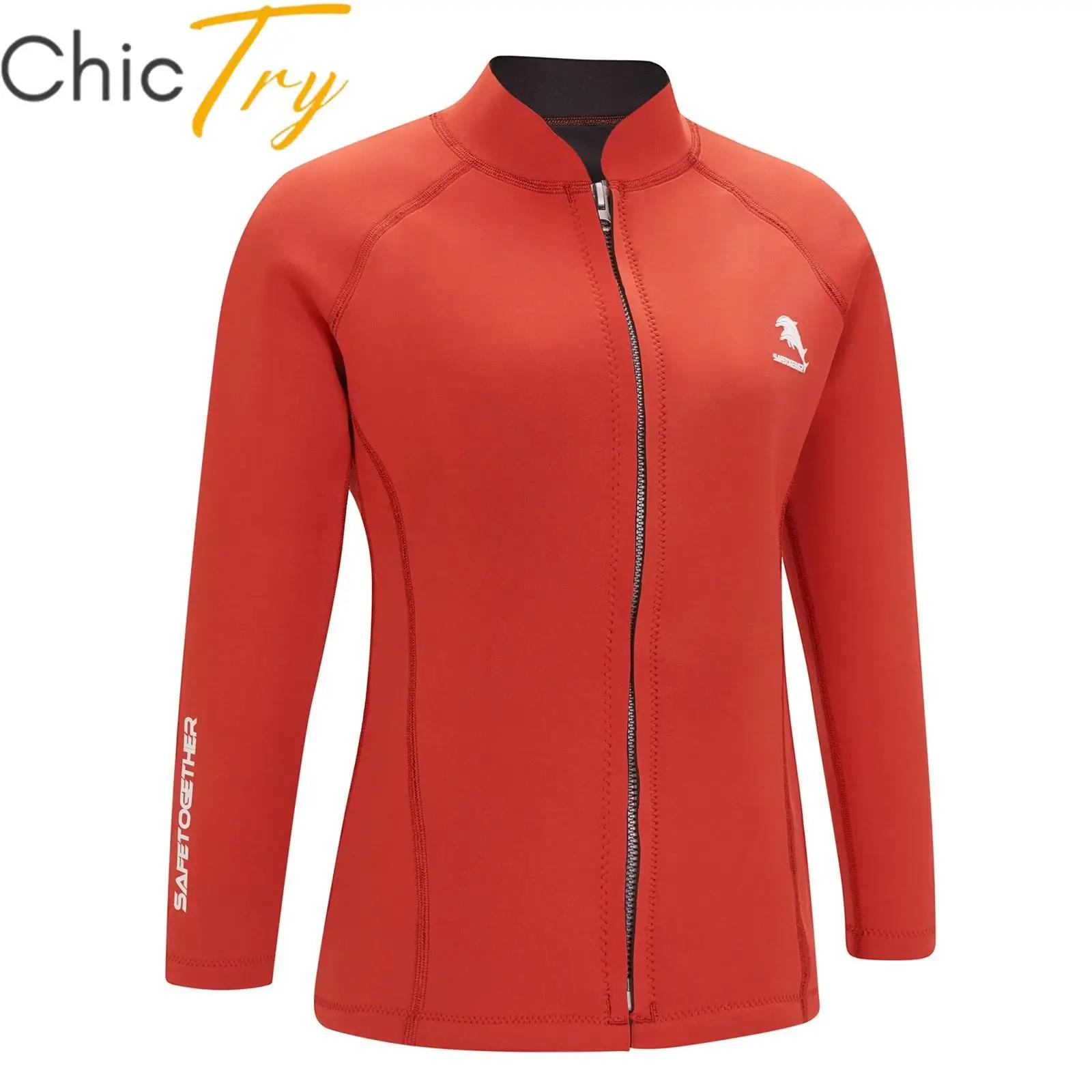 Manteau de bain en néoprène pour femmes, 2mm, col montant supérieur, manches longues, veste thermiqu