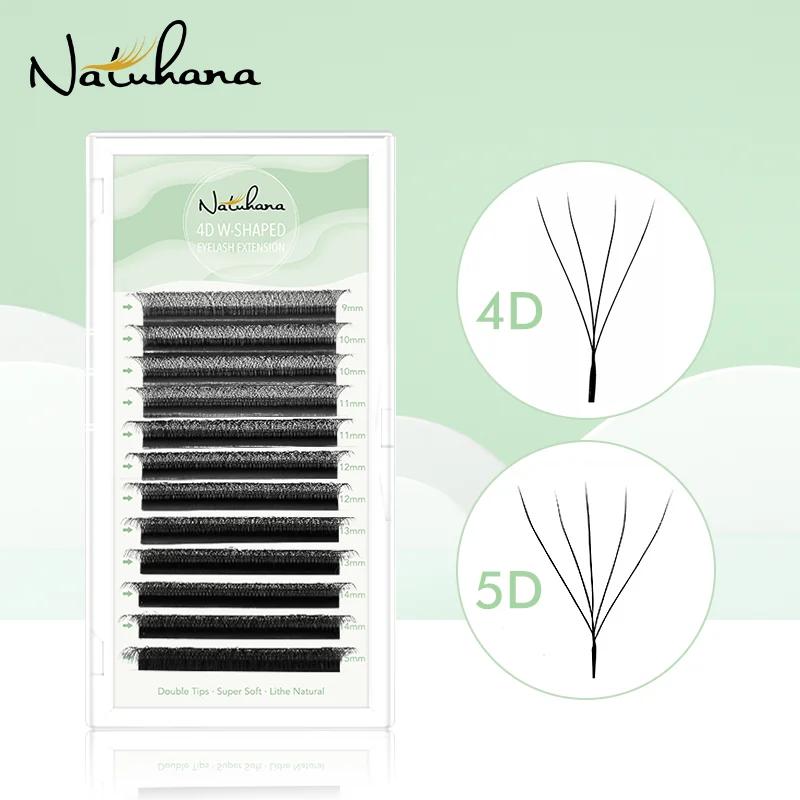 NATUHANA Extensions de cils en forme de W 4D 5D Volume ventilateurs de Volume préfabriqués cils en f