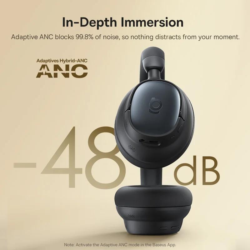 Casque Bluetooth Baseus Bowie MH1 avec réduction de bruit 48 dB, Hi-res LDAC, casque supra-auriculai