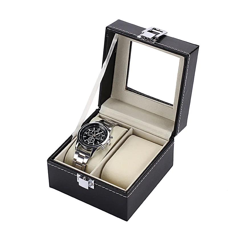 Boîte de montre avec grand couvercle en verre, boîte de montre, 12, 10, 6 emplacements, oreillers pe