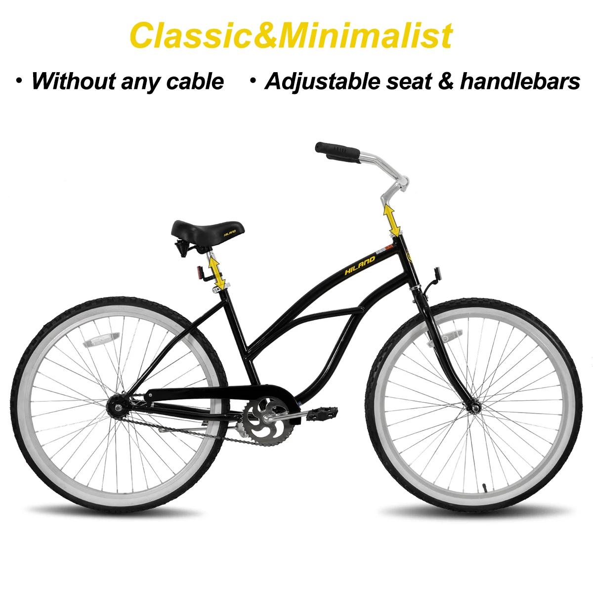 HILAND-Vélo de montagne pour femmes 26 pouces, vélo de montagne à vitesse unique avec frein à dessou