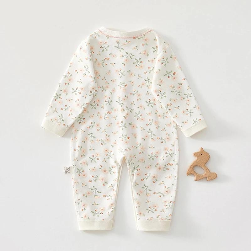 Charmante barboteuse pour bébé pour le printemps et l'automne, grenouillère douce en pur coton, styl