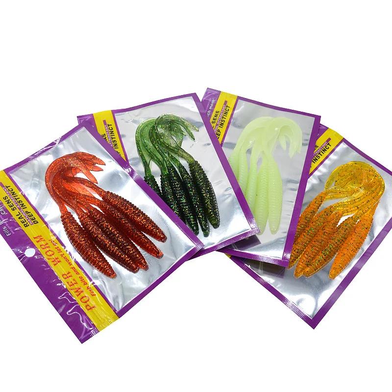 JYJ-Leurre de pêche à longue queue, appât souple, 13cm, 6g, filetage simple, faucille T64.Worm ove b