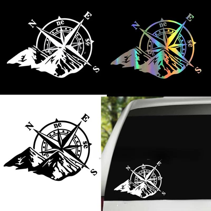 Autocollant boussole de montagne pour voiture, mode chaude, Style sportif d'aventure, décoration de