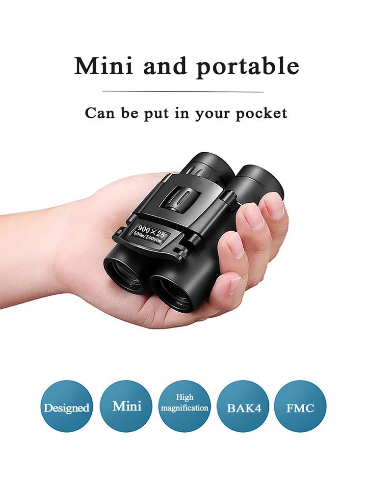 Jumelles portables à longue portée BAK4, n'aime HD 900x25, binoculaires pliantes à faible luminosité